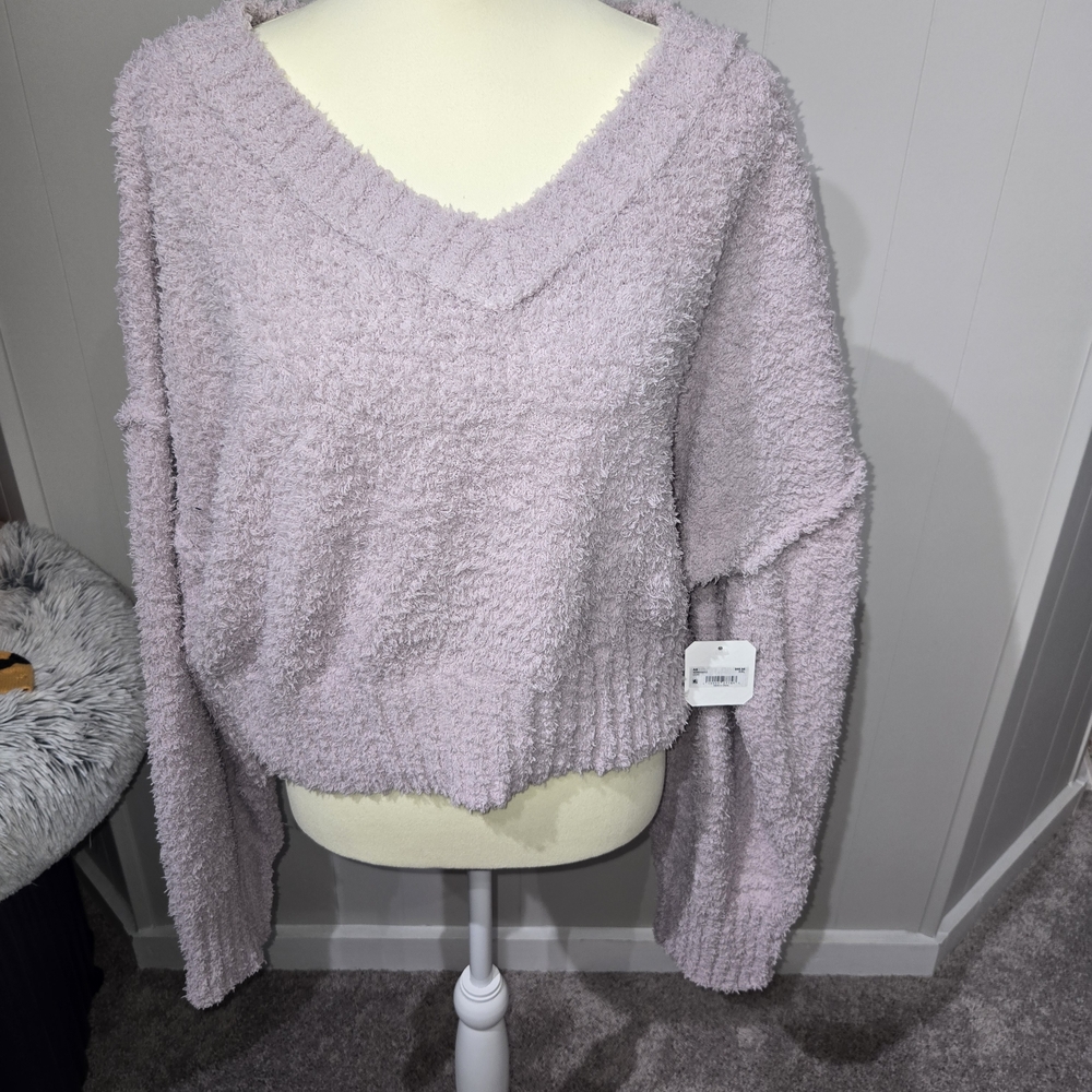 Altar'd State Soft Lilac V-Neck Sweater